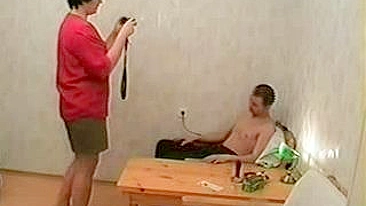 Homemade erotic XXX photo-shoot ends up with sex of mom and stepson