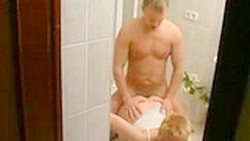 Horny hunk sticks XXX dick into wet cunt of GF's mom in the bathroom