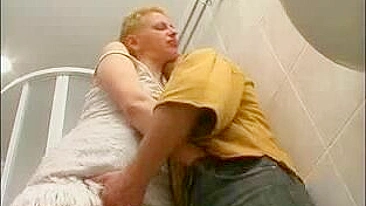 Horny hunk sticks XXX dick into wet cunt of GF's mom in the bathroom