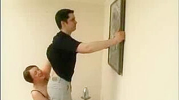 Mature plumper with big booty seduces neighbor guy on XXX fucking