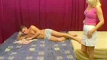 Cute mom with hairy XXX pussy enjoys kinky sex with younger stud