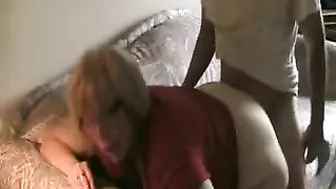 British mature fatty takes younger XXX shaft into twat from behind