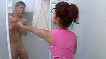 Filthy mom seduces her shy stepson on perverted XXX shower fucking