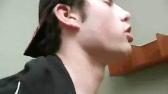 Russian mom in red distracts stepson from books to have XXX fucking