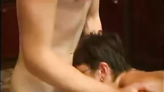 Kinky Russian students use mouth and slit of hot granny in XXX 3some