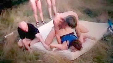 Naked mom gets her XXX twat banged hard outdoors in amateur orgy
