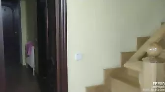 Young man spies on GF's mom and uses her XXX twat after the shower