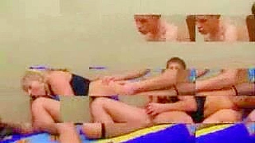 Two students get horny and drill blonde mom's XXX twat in a 3some