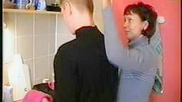 Mom doesn't let neighbor guy go without using his young XXX dick