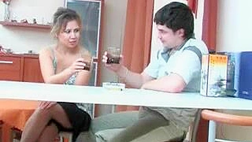 Hot XXX mom gets along with stepson by fucking him on the table