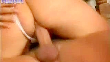 Kinky elderly maid pleases young man with XXX blowjob and anal sex