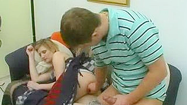 Sleepy mom wakes up when son's friend licks and fucks her XXX twat