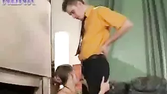 Dirty-minded landlady spreads legs to take student's XXX phallus