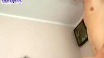 Two horny guys share slim XXX mom fucking her hard in a threesome