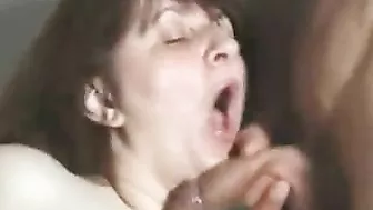 Pervy young dude licks and pounds hairy XXX bush of elderly stepmom