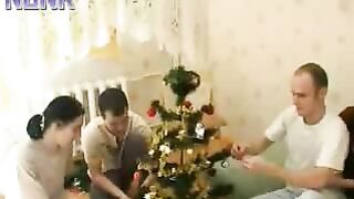 New Year orgy is what lustful XXX mom enjoys with her son's friends