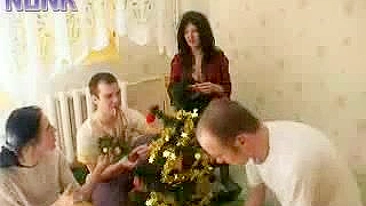 New Year orgy is what lustful XXX mom enjoys with her son's friends