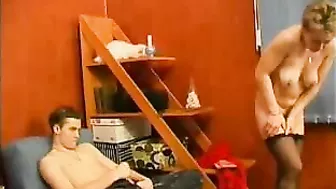 Lewd stepmom changes for son to watch and takes XXX dick into ass