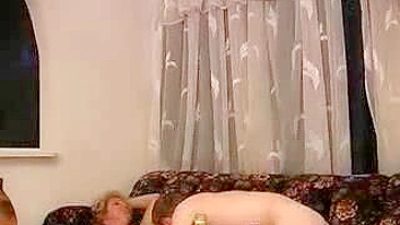 Russian mom treats neighbor guy to beer and her craving XXX snatch