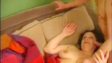 Kinky guy spies on his nude sleeping stepmom and uses her XXX twat