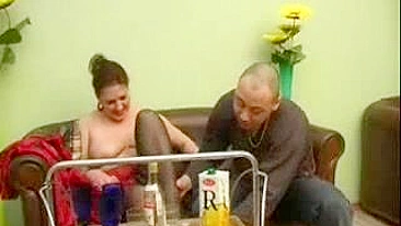 Russian mom likes drinking vodka and having XXX sex with stepson