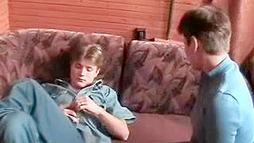 Caring mom relaxes her beloved stepson with XXX copulation at home