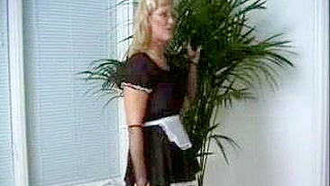 Mature maid is always ready to please employer's son with XXX sex