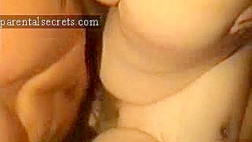 Raunchy XXX session of Russian mom and teen stepson in the bathroom