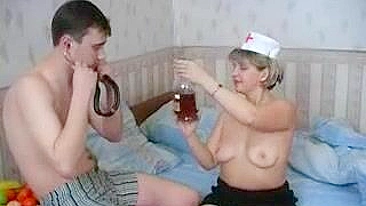 Mature Russian doctor uses her XXX vagina to cure hot young patient