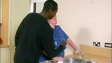 Young black hunk loses control and sticks XXX prick into fat cunt