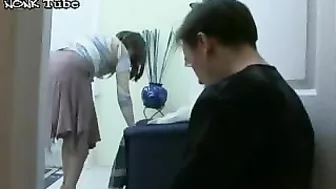 Dude jerks off to stepmom changing clothes and drills her XXX twat