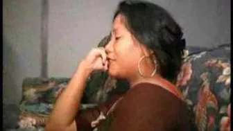 Young American couple having amateur XXX threesome with Asian mom