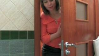 Shameless mom joins her stepson in the shower for XXX copulation