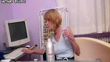 Russian mom with big saggy tits spreads legs for stepson's XXX dick