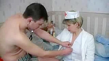 Young patient enjoys alcohol and XXX coupling with mature nurse