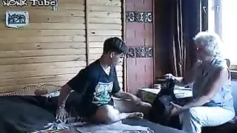 Caught masturbating young dude copulates with elderly XXX whore Caught masturbating young dude copulates with elderly XXX whore