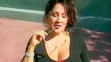 Mom enjoys hot outdoor XXX session with younger stud in amateur clip