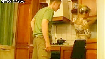 Sultry Russian mom is not against kitchen XXX session with young man