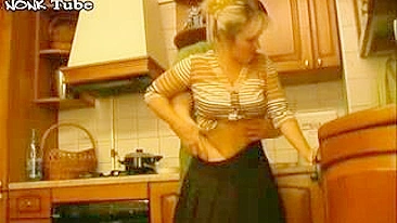 Sultry Russian mom is not against kitchen XXX session with young man