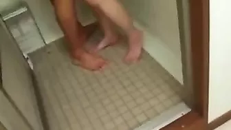 Naked Japanese mom takes XXX dick of the neighbor guy in the shower