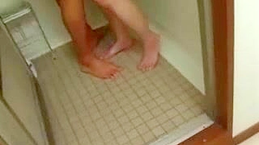 Naked Japanese mom takes XXX dick of the neighbor guy in the shower