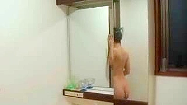 Naked Japanese mom takes XXX dick of the neighbor guy in the shower