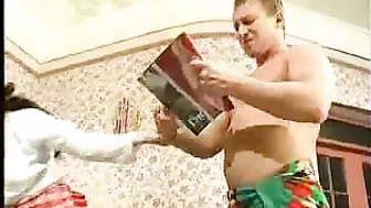 Russian XXX mom makes her teen stepson quit smoking by fucking him