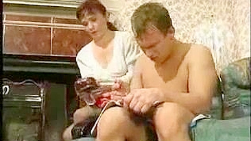 Russian XXX mom makes her teen stepson quit smoking by fucking him