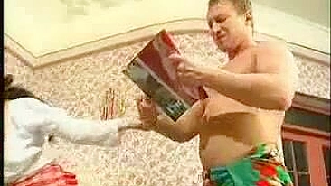 Russian XXX mom makes her teen stepson quit smoking by fucking him