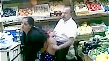 Perverted shop owner copulates with shameless Arab mom in public