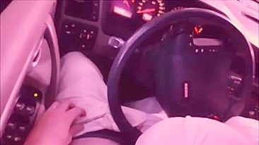 Lecherous Arab mom in white hijab sucks her man's cock in the car