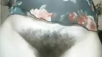 Shameless Arab mom demonstrates her hairy beaver and plays with it
