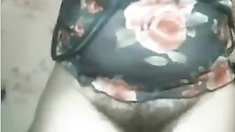 Shameless Arab mom demonstrates her hairy beaver and plays with it