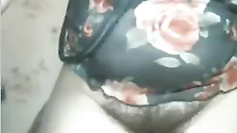 Shameless Arab mom demonstrates her hairy beaver and plays with it